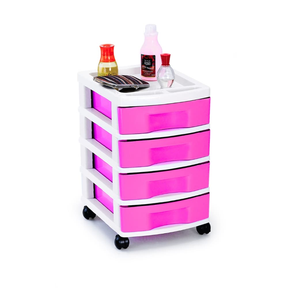 Gaveteiro Rosa 4 Gavetas Agraplast Cod 558