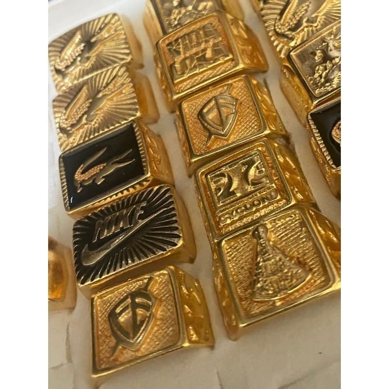 Kit 3 dedeiras ( Anel ) banhados a ouro 18k lisas personalizadas