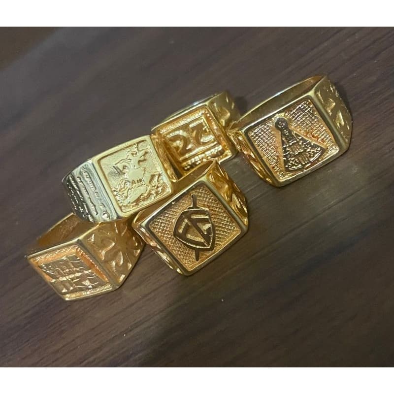 kit 3 dedeiras ( Anel ) banhados a ouro 18k lisas personalizadas