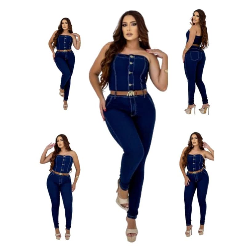 Macacão Tomaraquecaia Jeans Feminino Blogueira