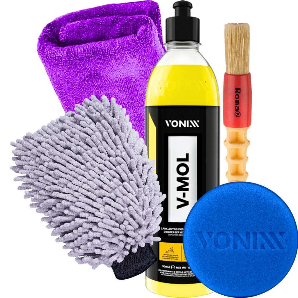 Kit Automotivo Limpeza Shampoo V-Mol Desengraxante Vonixx