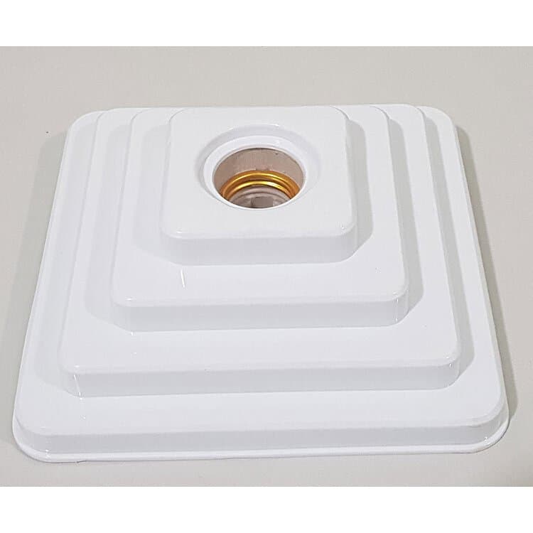 PLAFON QUADRADO COM BOCAL DE LOUÇA/CERAMICO