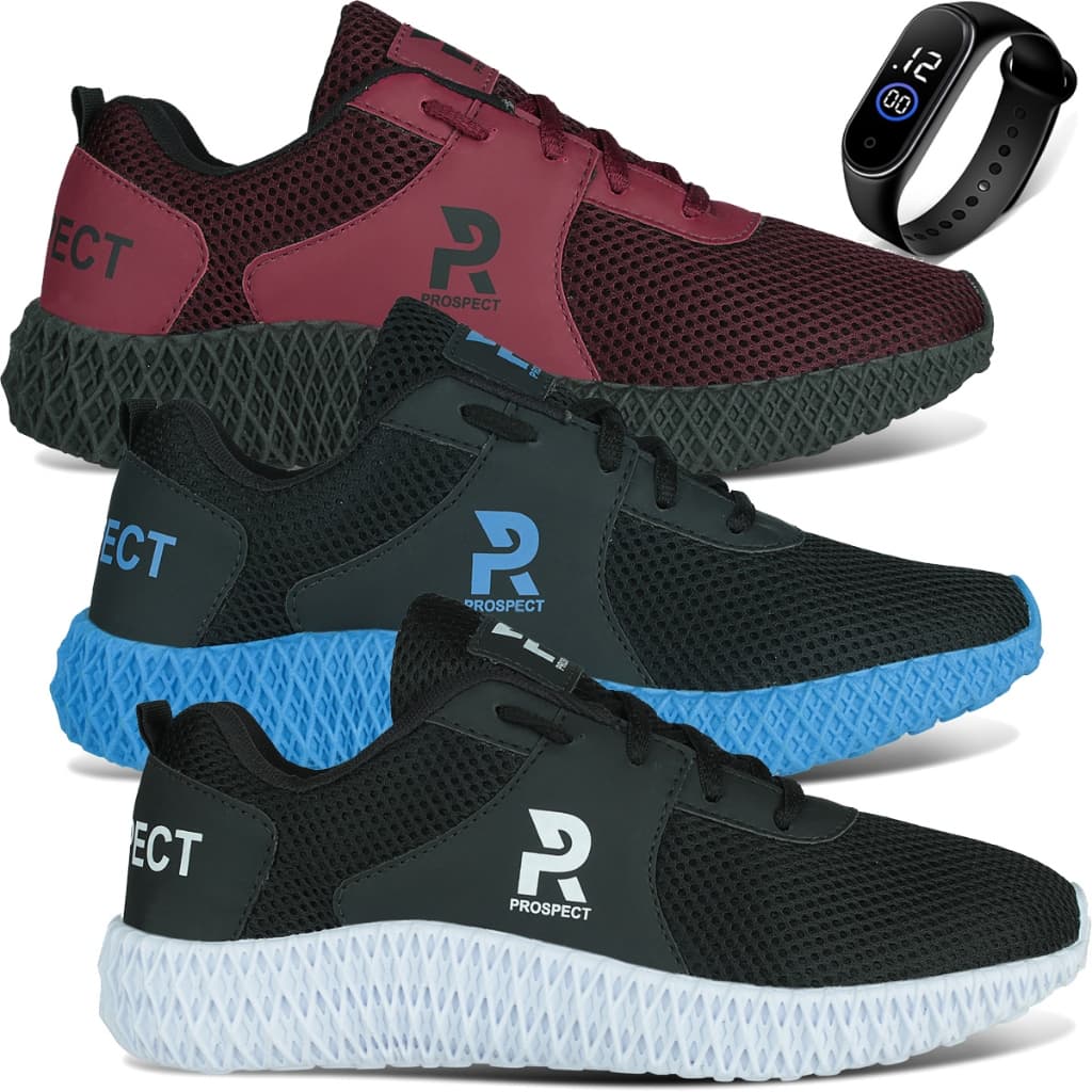 Kit 3 Tênis Masculino Prospect Fly Original Mais Vendido Oferta Promoção + Relógio LojaSpark