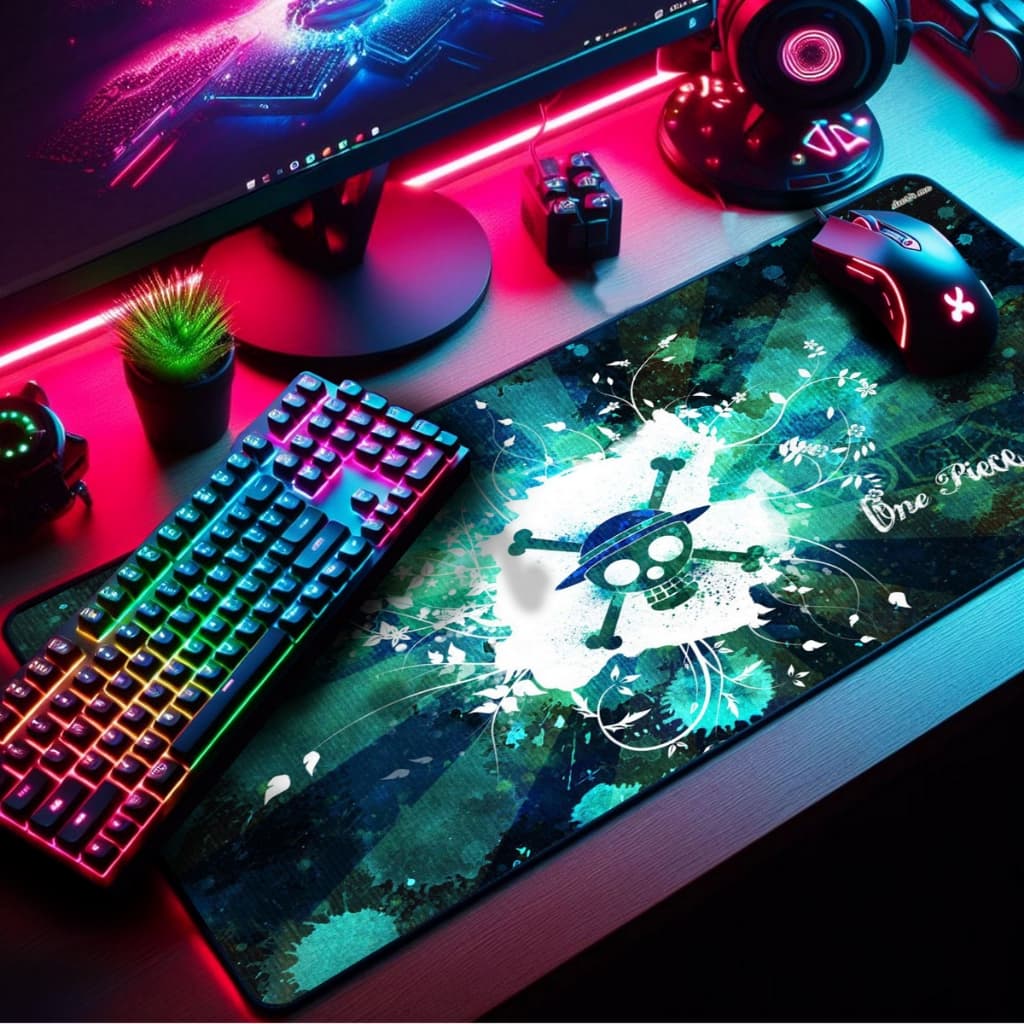 Mouse Pad Gamer Premium Extra Grande 90x40cm Borda Costurada Estampas Chapéus de Palha