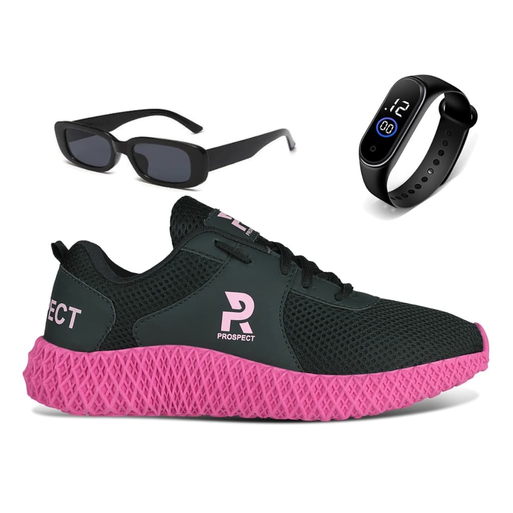 Tênis Feminino Prospect Fly Esporte Caminhada Corrida Leve Academia + Óculos + Relógio LojaVulcano