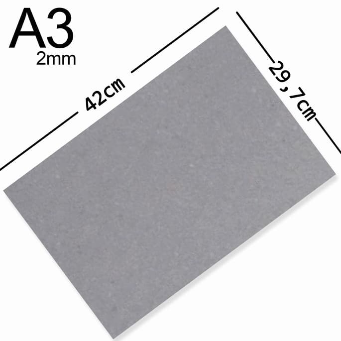 Papelão Cinza Horlle 2.0mm / A3 / 4 Unid Encadernação Cartonagem