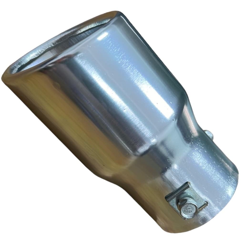 Ponteira Escapamento Esportivo Tuning Carro Universal Fixação Parafuso Alumínio Veicular Cor Cromada