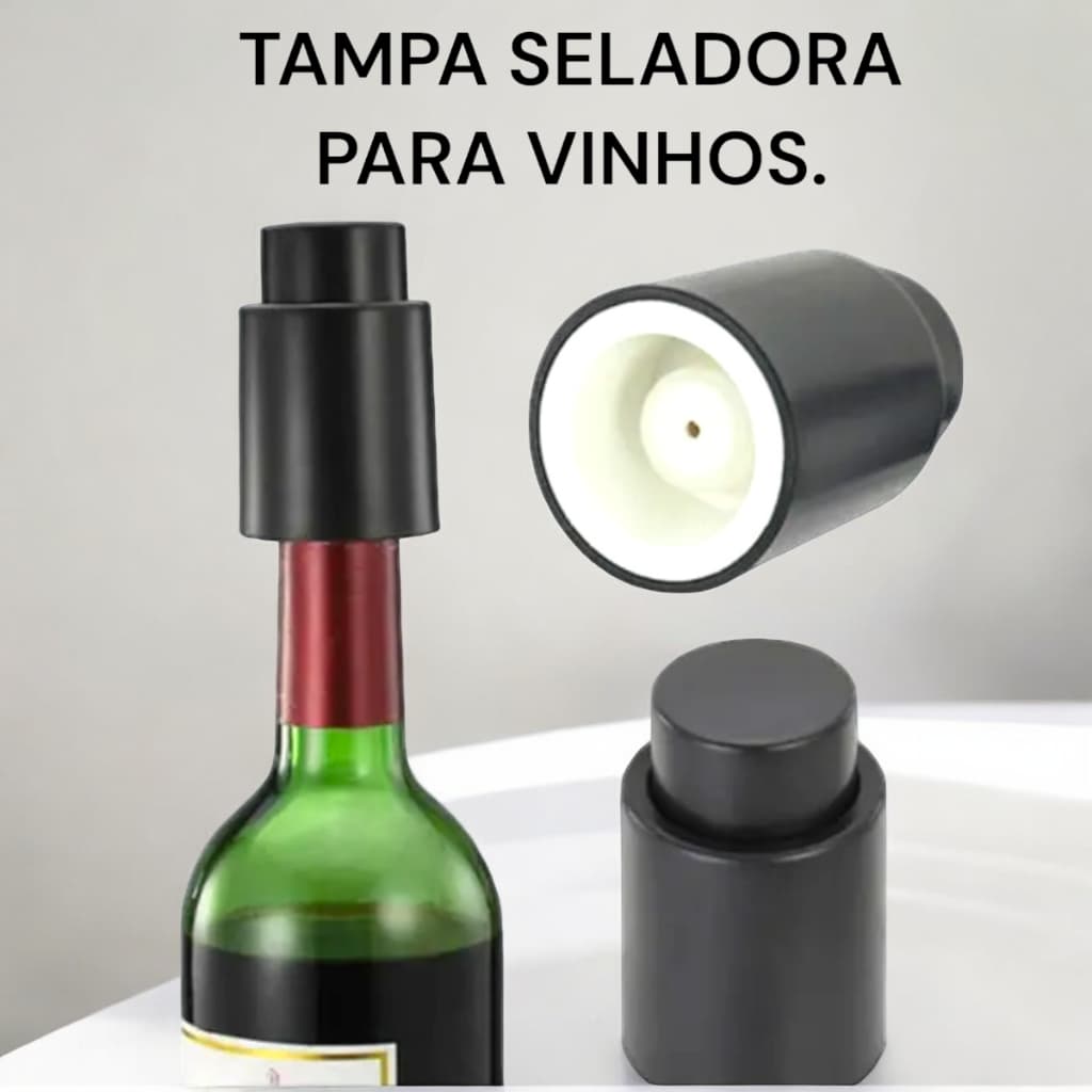 Tampa A Vácuo Rolha Pressão Garrafa Vinho Champagne Bebidas Tampa Seladora