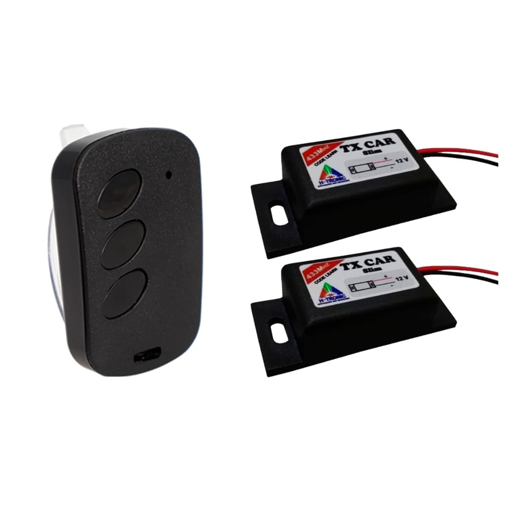 Kit 1 Controle Portão Eletrônico 433,92 + 2 Tx Car Farol Carro Moto Garen Rcg Seg Unisystem Ipec