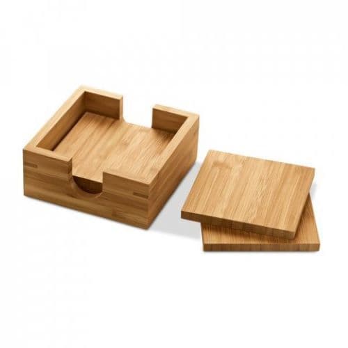 Jogo De Porta Copos Em Bambu 4 Peças