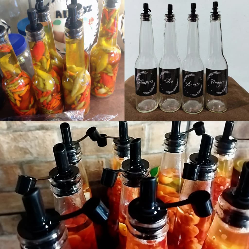 Bico dosador para garrafa azeite e vinagre kit 10 unds