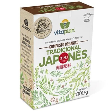 Fertilizante Composto Orgânico Natural Japonês Bokashi 800g - Classe A - 100% Natural - Vitaplan
