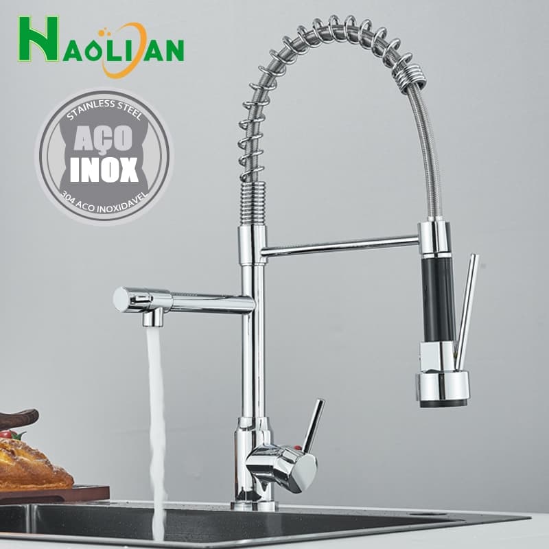 Torneira Cozinha Gourmet Monocomando Com Spray Extensor