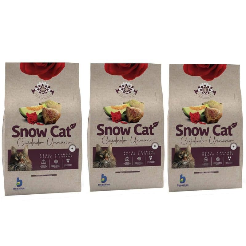 Ração cuidado urinário gato castrado snow cat ( kit 3 unidades.1kg cada ) Ração urinária,rins