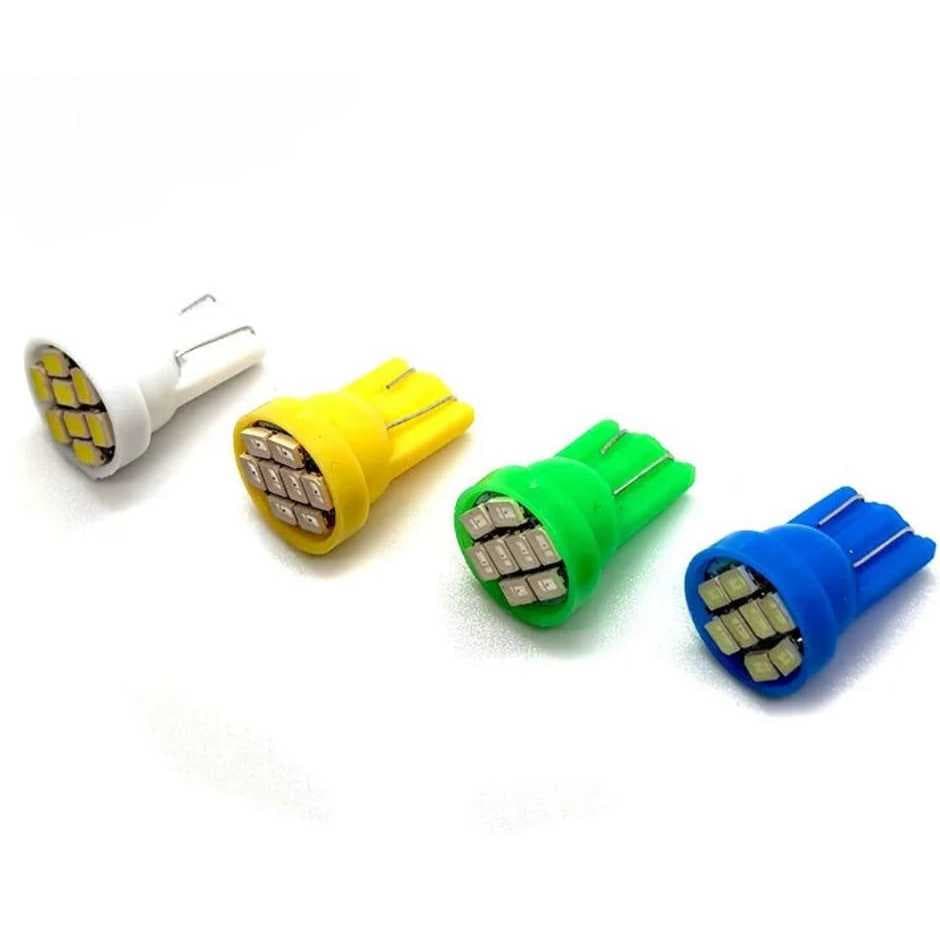 KIT  10 Lâmpada 8 leds T10 Automotiva de LED 12v *Carro-Moto*