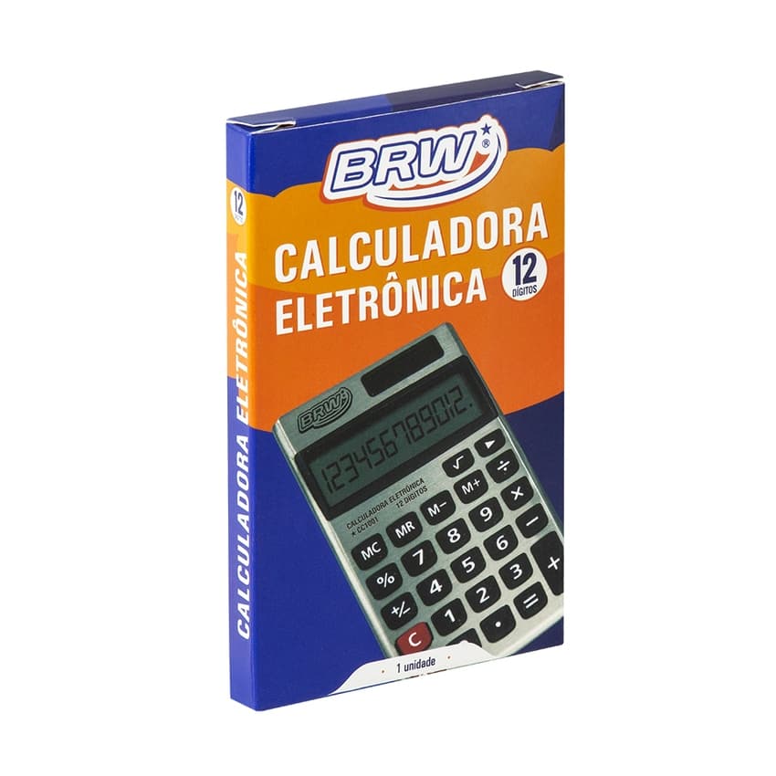 CALCULDORA ELETRÔNICA BRW CC1001 COR PRETA COM PRATA