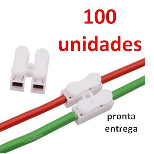 100 x Emenda Sem Solda branco para Fios duplo  BRANCO Conector de Pressão
