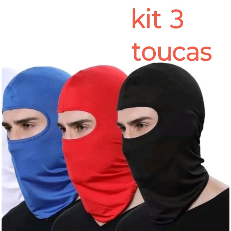 Kit 3 toucas balaclava com proteção térmica