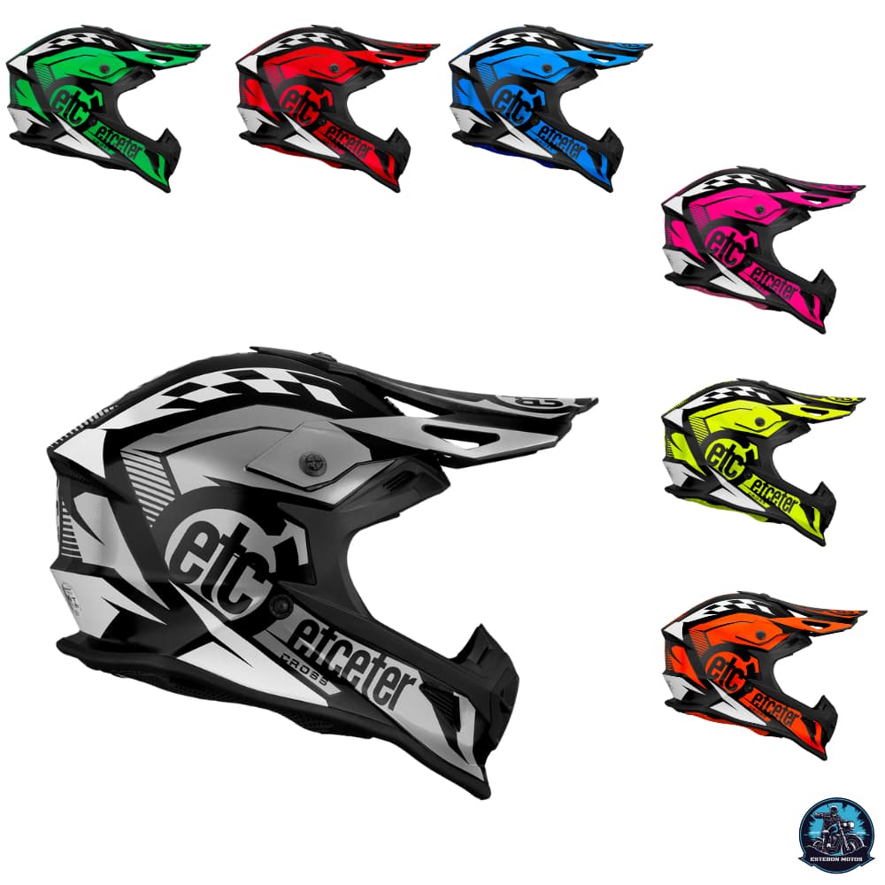 Capacete Moto Para Motocross Off Road Etceter Fast Brilhante Cores Feminino Masculino 56 58 60 62
