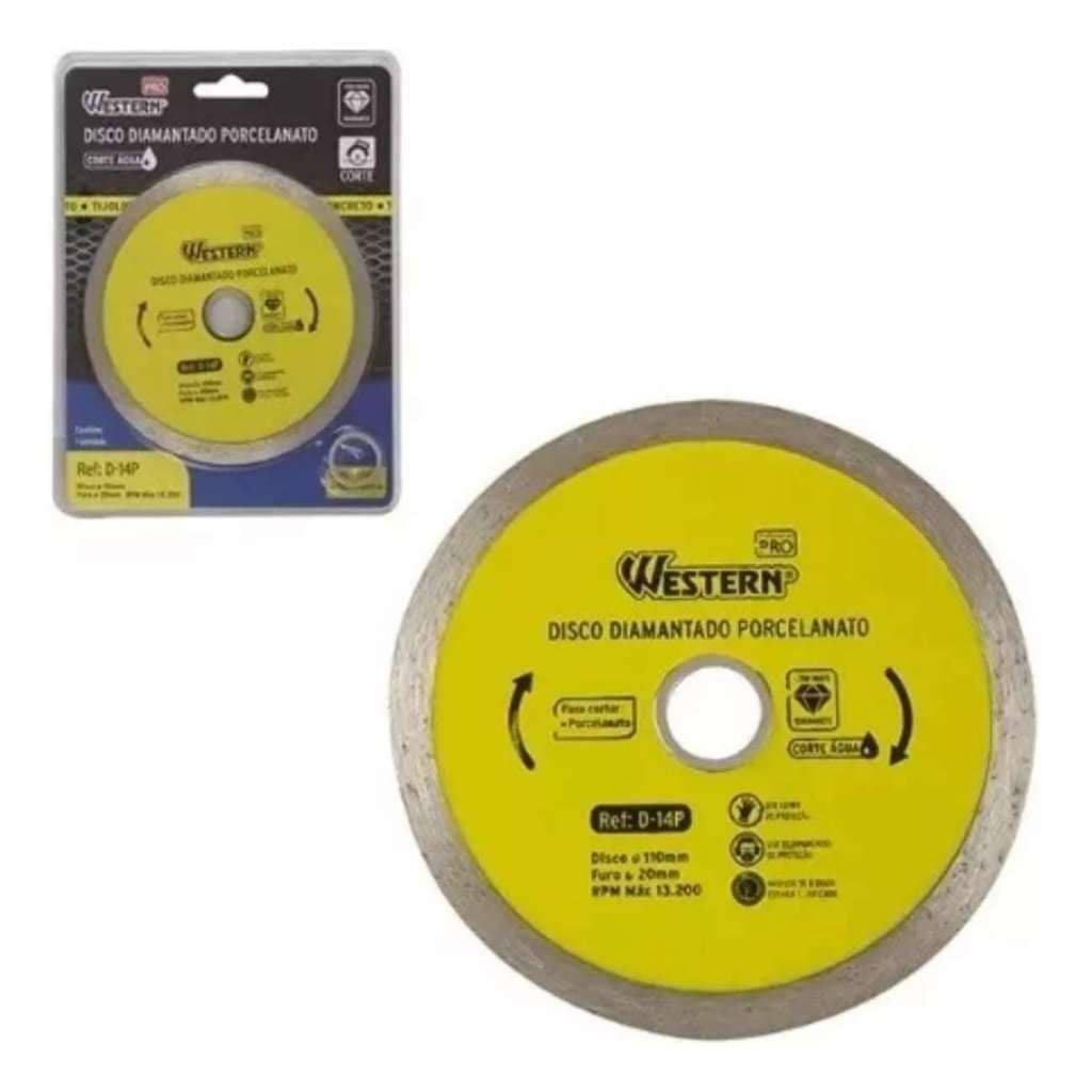 Disco diamantado porcelanato - 1 unidade ou kit c/ 3- Western