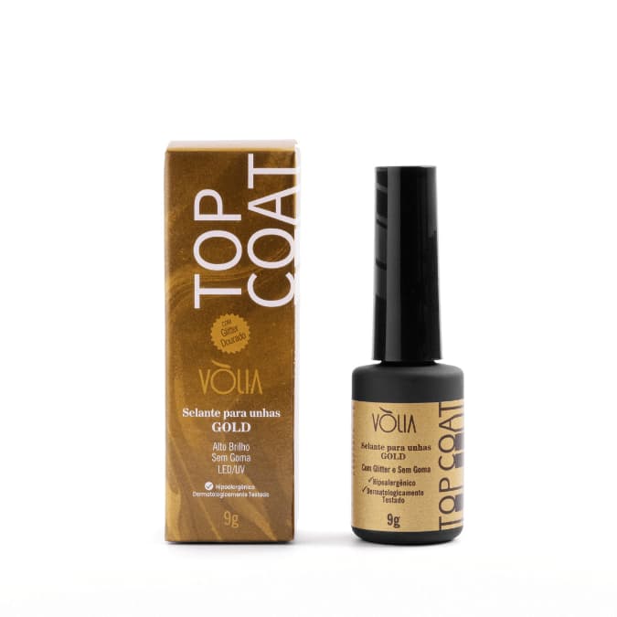 🔥 Top Coat Gold Frasco 9g - Volia - ORIGINAL 🔥