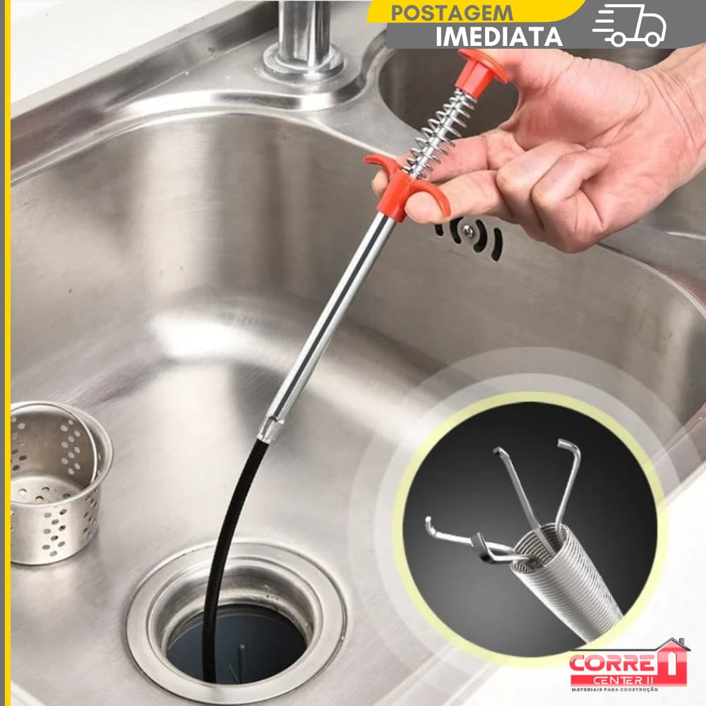 Garra de Limpeza Multifuncional Desentupidora de Pias e Ralos