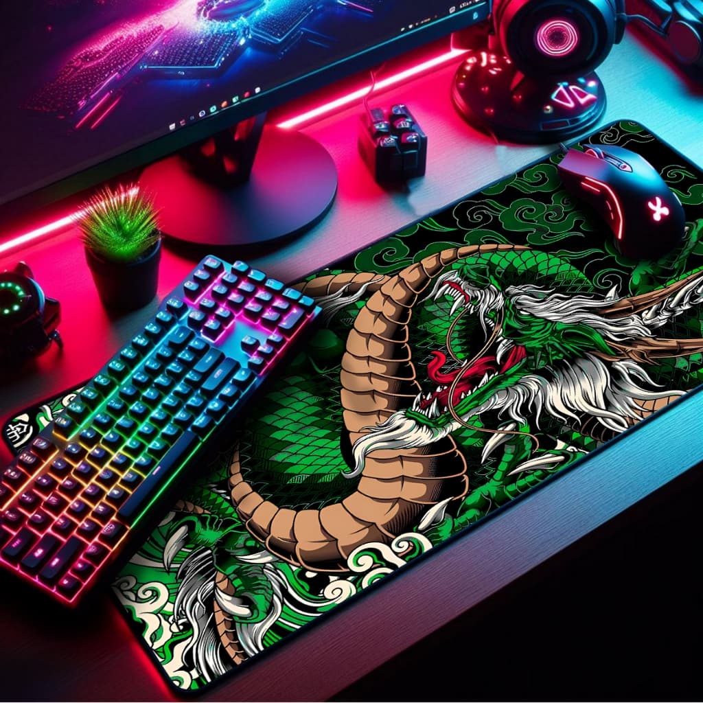 Mouse Pad Gamer Dragão Japonês 120x60m mousepad gamer Extra Grande