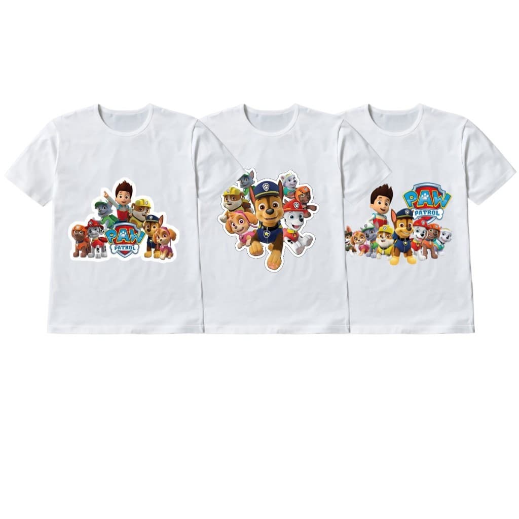 Camiseta Patrulha Canina Na Cor Branca Desenho Para Criança