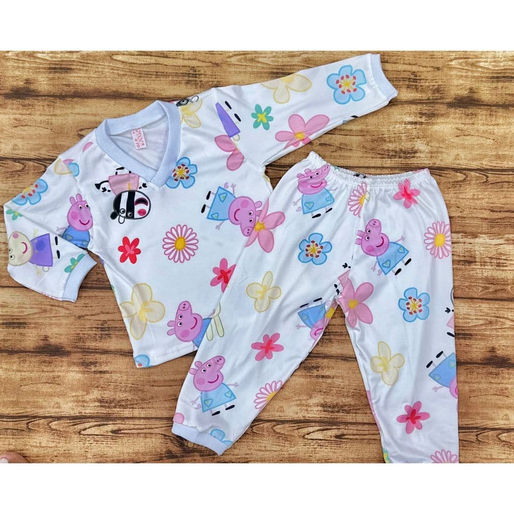Pijama Temático Infantil Manga Longa Menina.