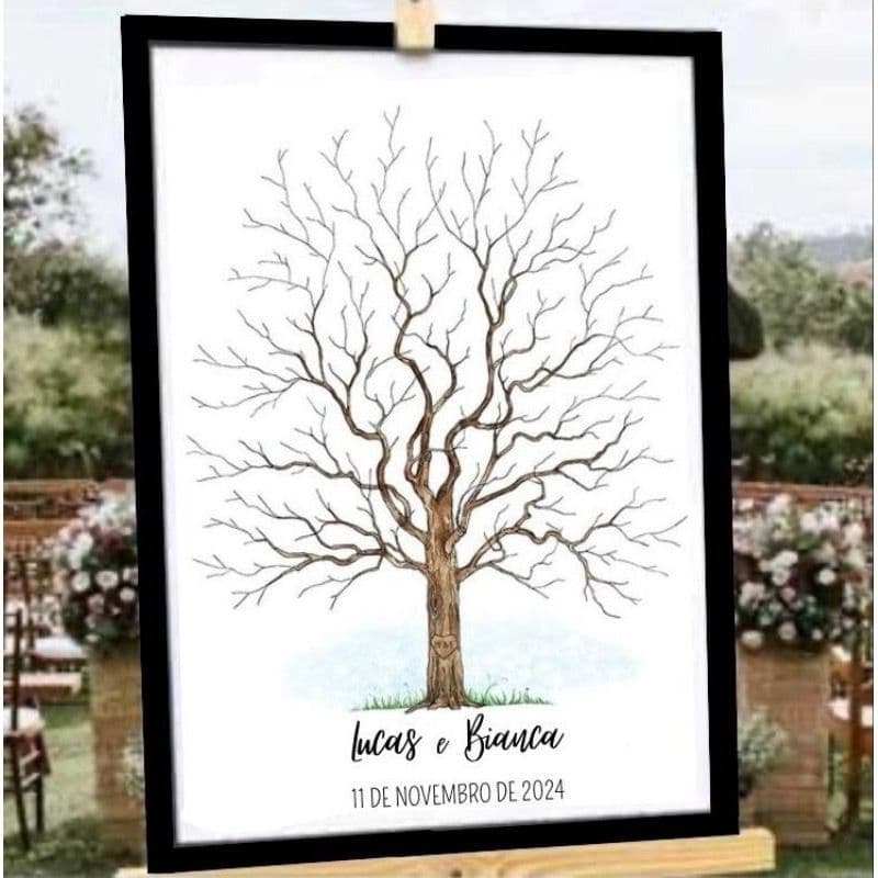 Placa Decorativa Para Entrada Casamento Árvore Das Digitais Personalizada Nome Do Casal