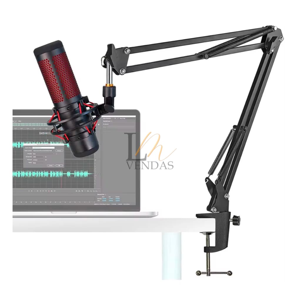 Suporte Para Microfone De Mesa Profissional Braço Ajustável Articulado