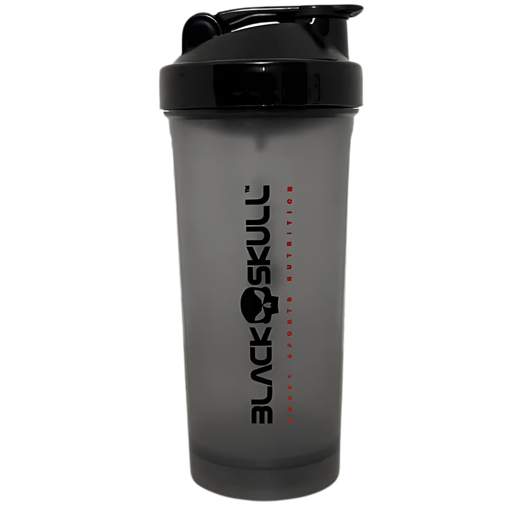 Coqueteleira Garrafa Academia Black Skull 600ml - Shakeira Suplementos Whey - Creatina Caveira Preta