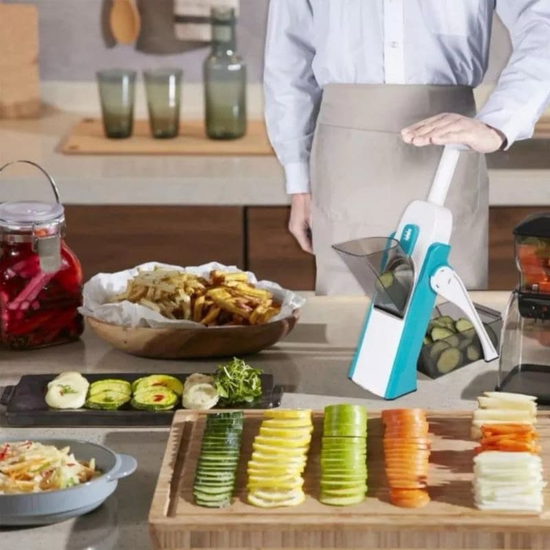 Cortador Fatiador de Legumes Mandoline Multifuncional 5 Funções para Cortar Batata Legumes e Vegetais Alta