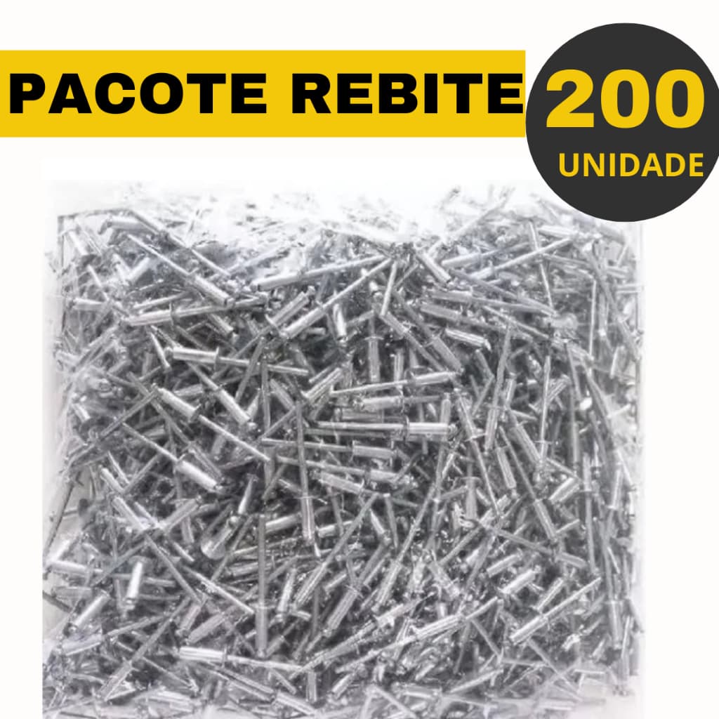 Pacote 200 Rebite Pop Repuxo Alumínio 312 3,2x12mm