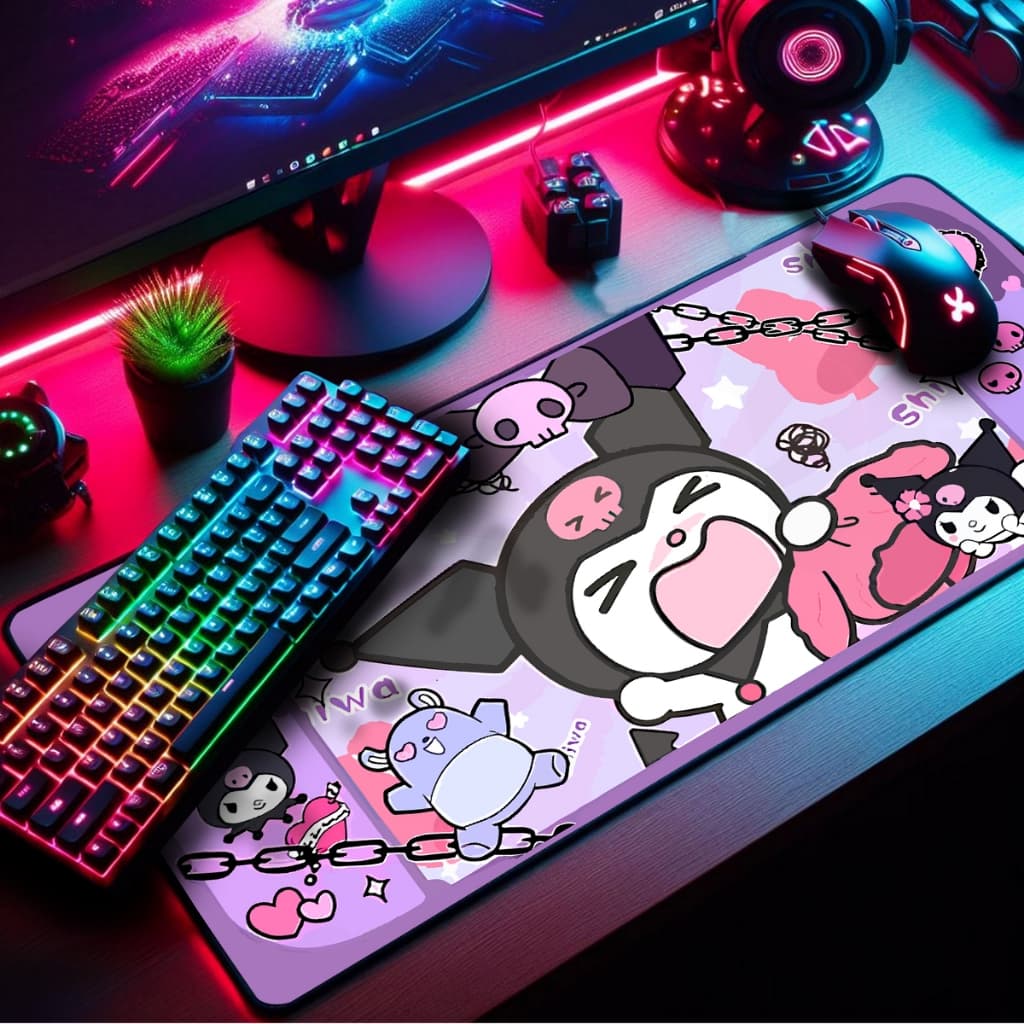 Mouse Pad Gamer Premium Extra Grande 90x55cm Borda Costurada Diversas Estampas Supercute
