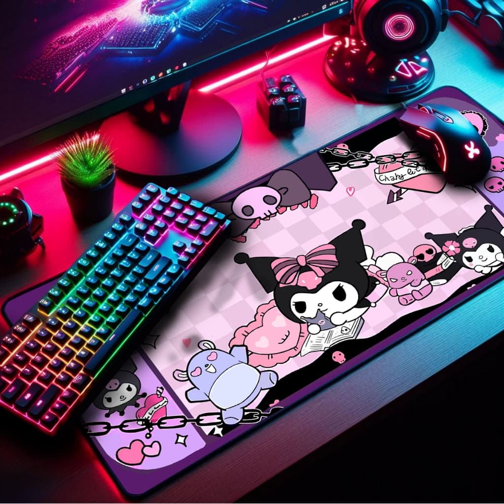 Mouse Pad Gamer Premium Extra Grande 120x60cm Borda Costurada Estampas Supercute