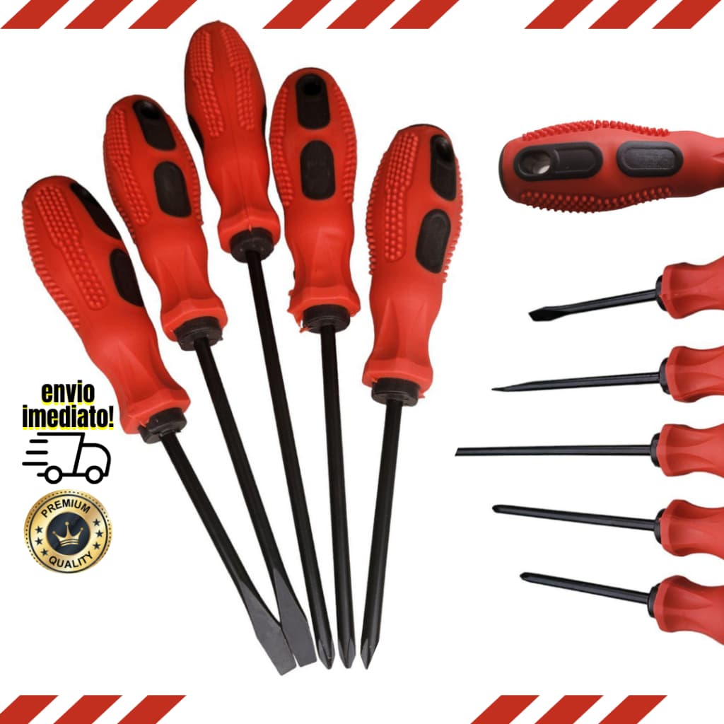 Jogo De Chave Fenda Phillips Jogo 5 Peças Imantada Kit Ferramentas
