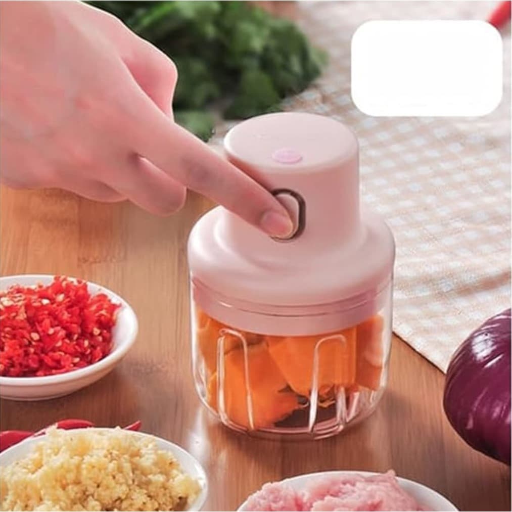 Triturador elétrico de alimentos, verduras e legumes PROCESSADOR DE ALIMENTOS ROSA TENSÃO - 3,7V POTENCIA - 6W VELOCIDAD