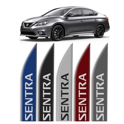 Jogo de Frisos Laterais Ponta Facão NISSAN SENTRA - Grafia Cromada - Todas as Cores