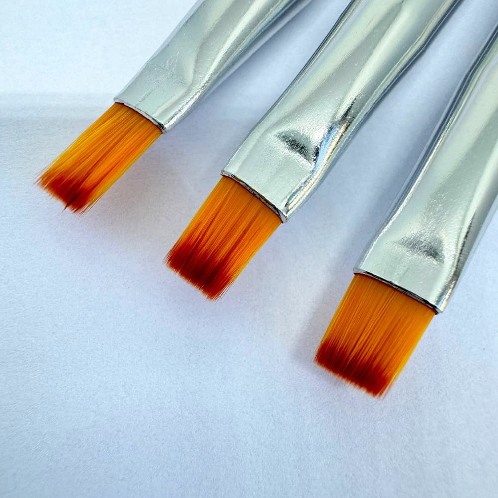 Kit 3 Pincel Quadrado Chato Pincel para unha de Gel Pincel quadrado para unha pincel artesanato