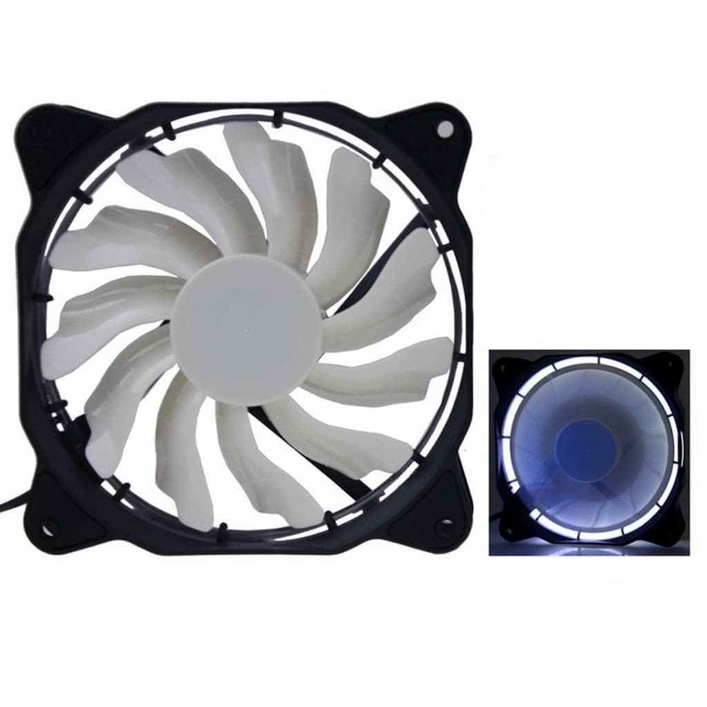 Cooler Fan Led 120x120x25 Ventoinha para Gabinete PC Desktop Computador 12cm 120mm Dex DX12F Branco
