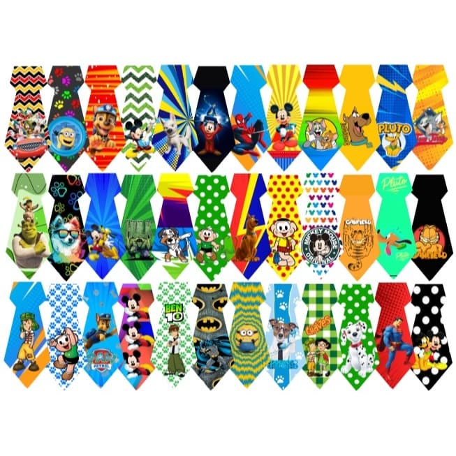 Kit Gravata Pet Banho Tosa Personagem Cães Gatos Pet Shop Colarinho Mini Bandana Atacado