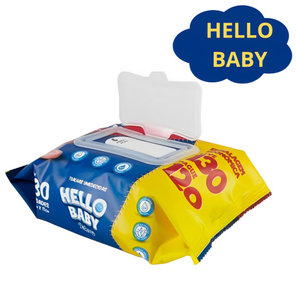 Lenços Umedecidos Hello Baby Dreams 130 Unidades - Aloe Vera e Lanolina