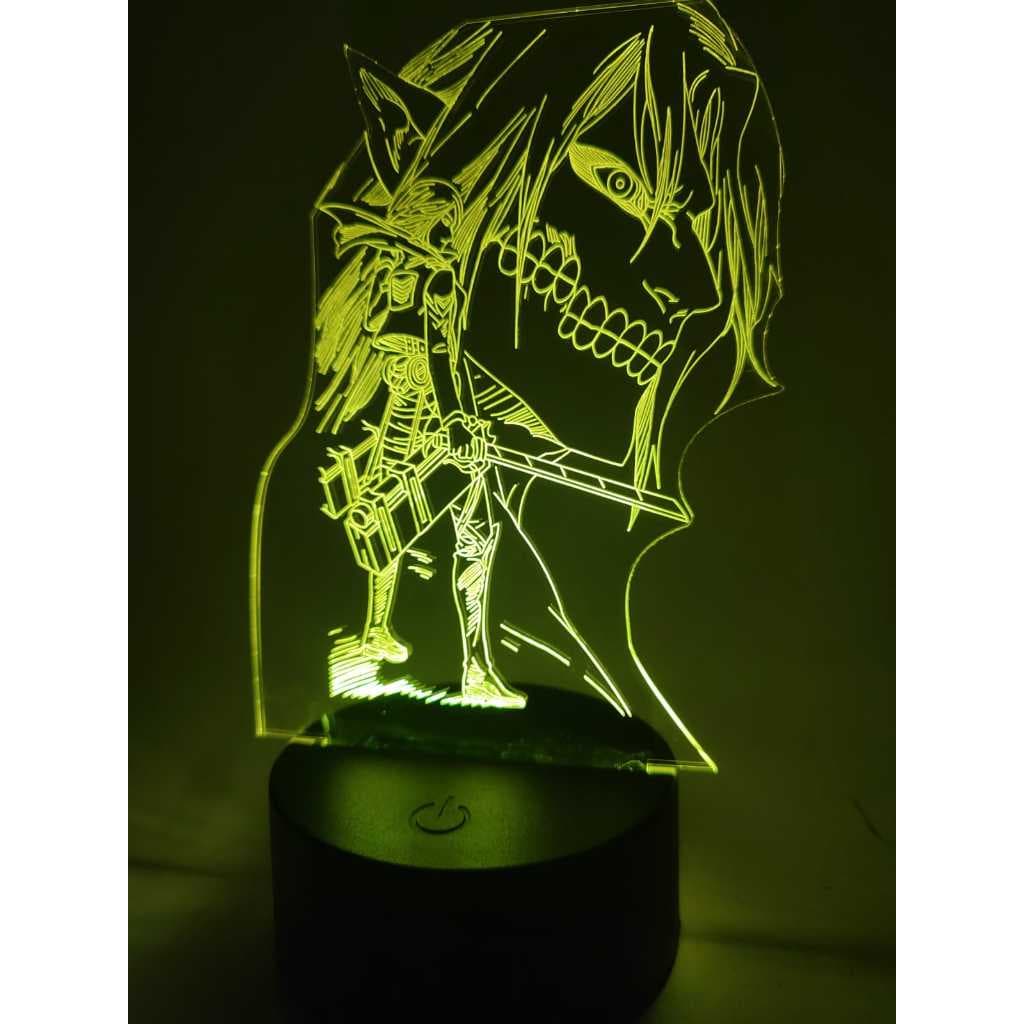Luminária de mesa Attack on titan - modelo 16 cores e controle remoto