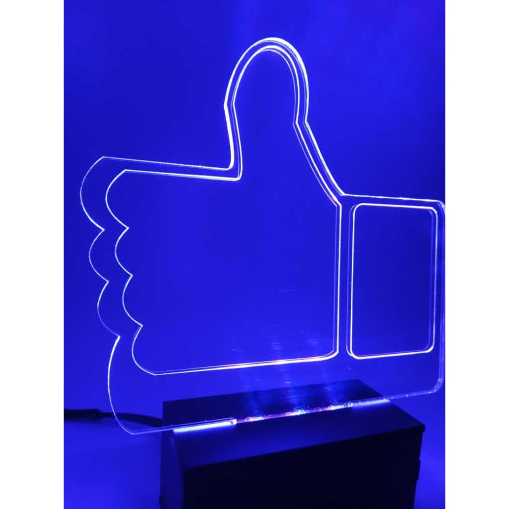 Luminária de mesa Joinha, Like, Curtir, Modelo 16 cores e controle remoto