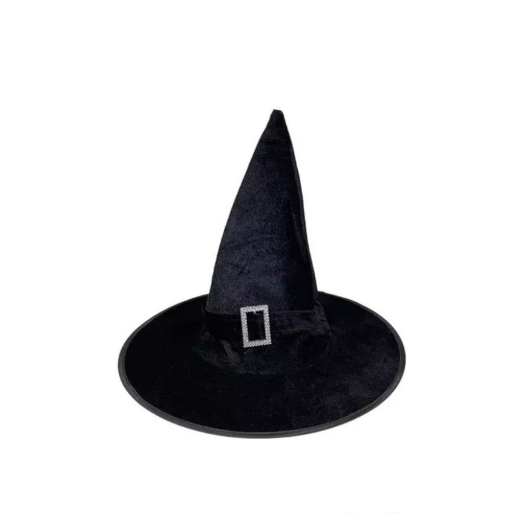 Chapéu Feiticeira Negra Com Fivela Classico Dia Das Bruxas Halloween