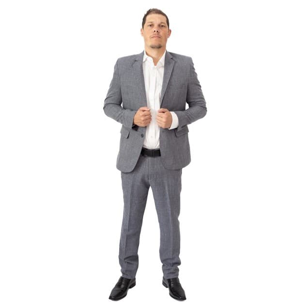 Terno Microfibra Masculino Cinza Mescla  Premium Tecido Tecnologico 2026  (Envio Imediato Frete Gratis.)  Direto da fabr