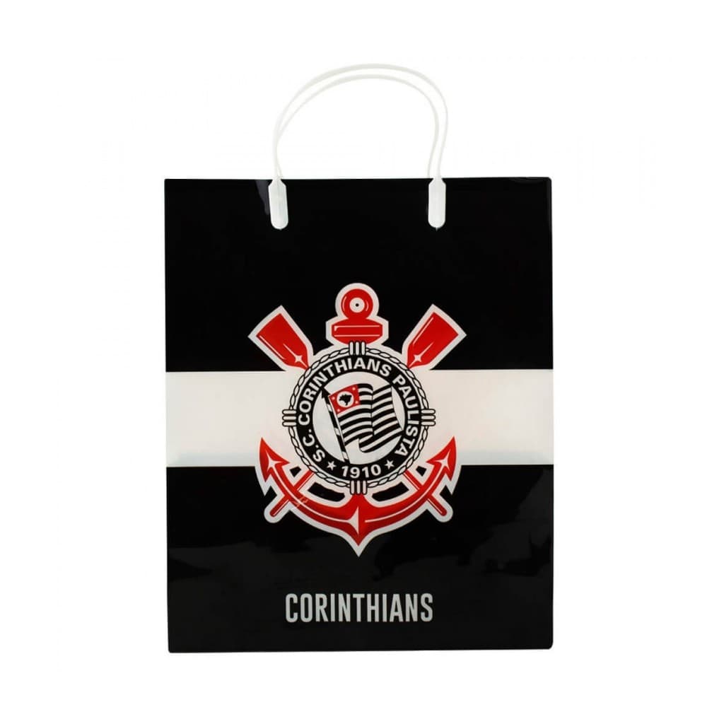 SACOLA CORINTHIANS PARA PRESENTE ORIGINAL DO CLUBE MEDIDAS 33x9x27cm