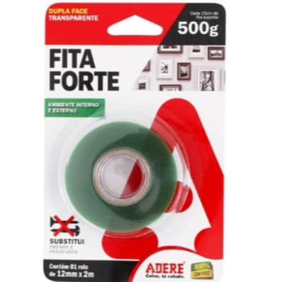 Fita Dupla Face Adere Extra Forte Profissional 12mm X 2m Fita Dupla Face Adere Fita Forte 12mm X 2mts Mega Fixação