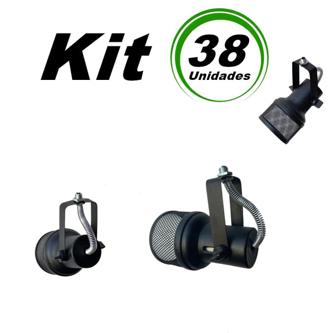 Spot Para Trilho Telinha Perfilado/Eletrocalha Kit 38 Unidades Cores